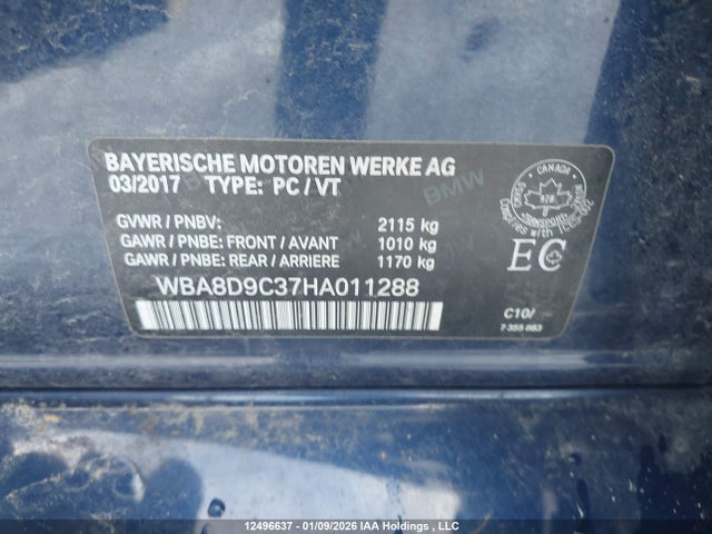 12496637 :رقم المزاد ، WBA8D9C37HA011288 vin ، 2017 Bmw 330 Xi مزاد بيع