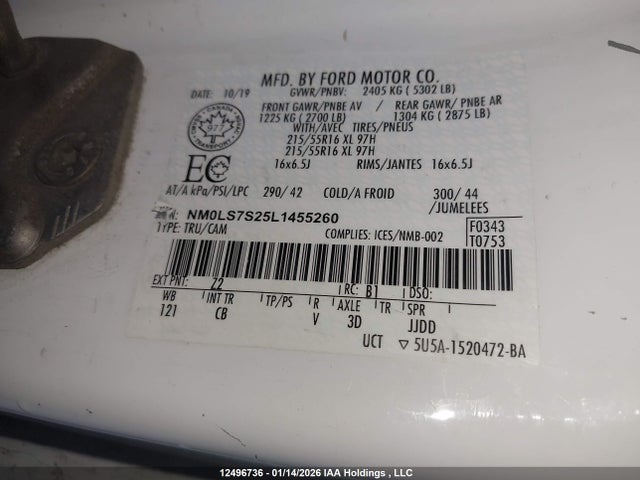 NM0LS7S25L1455260 Ford Transit Connect Xl