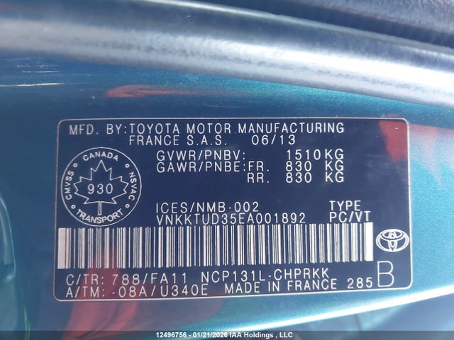 Toyota 1nz-fe 2014 VNKKTUD35EA001892 Image 19