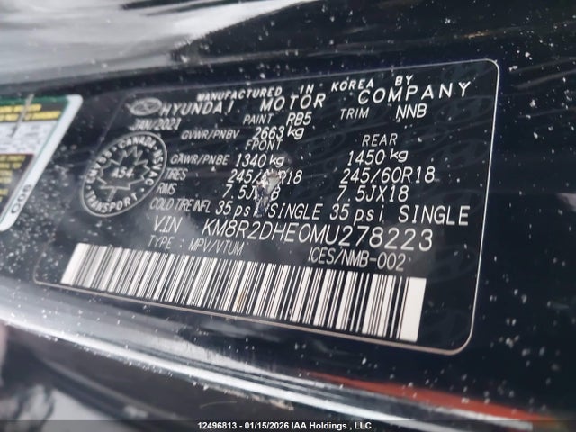 KM8R2DHE0MU278223 Hyundai Palisade