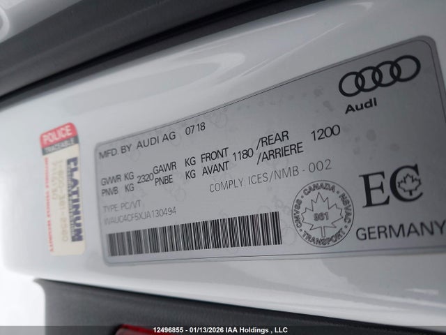 WAUC4CF5XJA130494 Audi S5 SPORTBACK