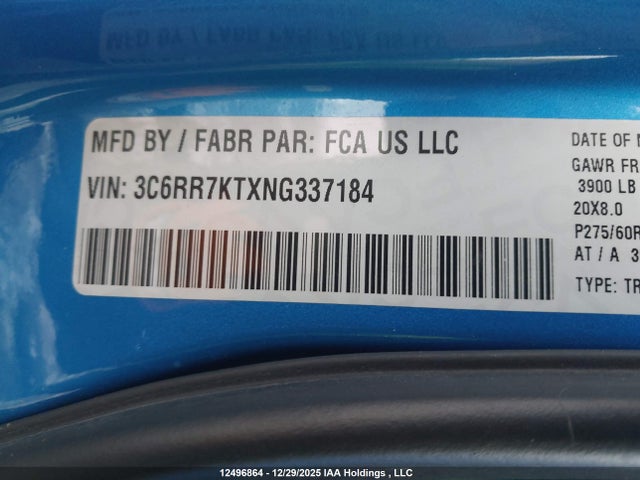 3C6RR7KTXNG337184 RAM 1500 Classic Tradesman