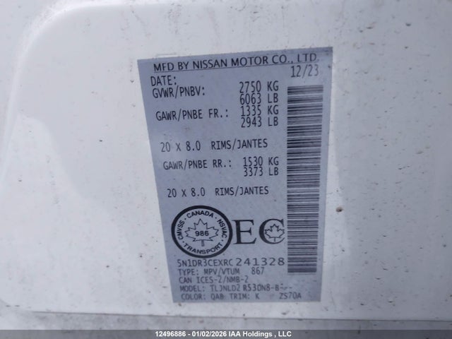 5N1DR3CEXRC241328 Nissan Pathfinder Sl