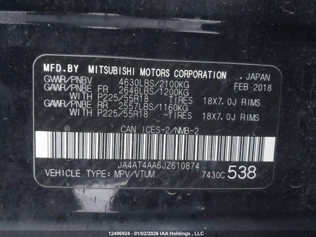 Mitsubishi Eclipse Cross Gt/se 2018 JA4AT4AA6JZ610874 Image 9