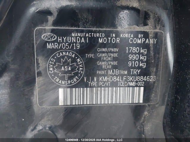 KMHD84LF3KU884623 Hyundai Elantra Preferred