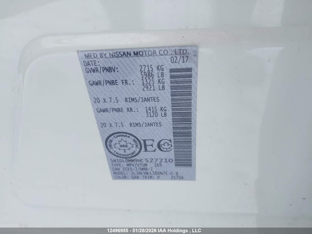 5N1DL0MM9HC527210 Infiniti QX60