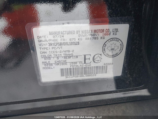 3N1CP5BV0RL580528 Nissan Kicks