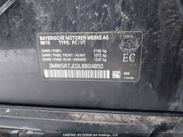 3MW5R7J03L8B04850 BMW 330i Xdrive