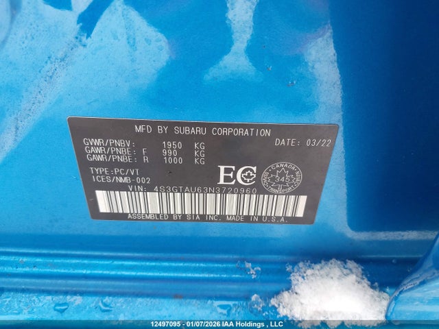 4S3GTAU63N3720960 Subaru Impreza Limited