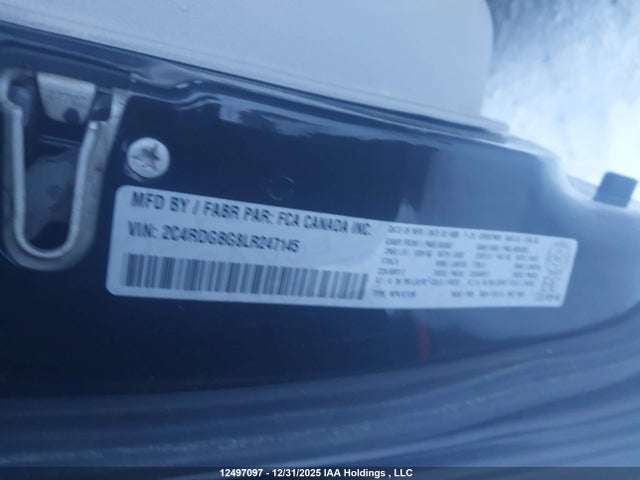 Aukcja sprzedaży 2020 Dodge Grand Caravan Se, vin: 2C4RDGBG8LR247145, numer aukcji: 12497097