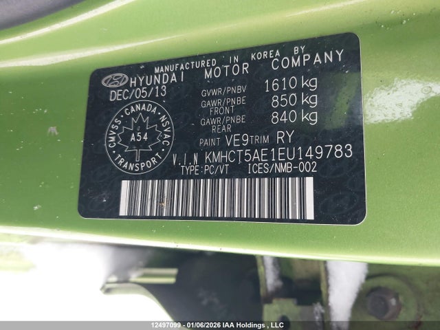 KMHCT5AE1EU149783 Hyundai Accent Gls/gs