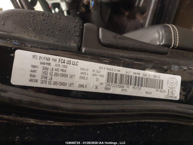 1C4RJFCG1HC956680 Jeep Grand Cherokee Overland