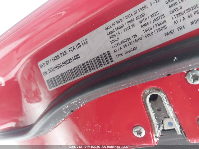 3C6UR5DL6NG251480 RAM 2500 Big Horn