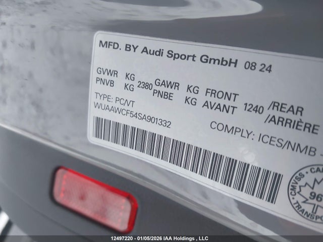 WUAAWCF54SA901332 Audi RS5