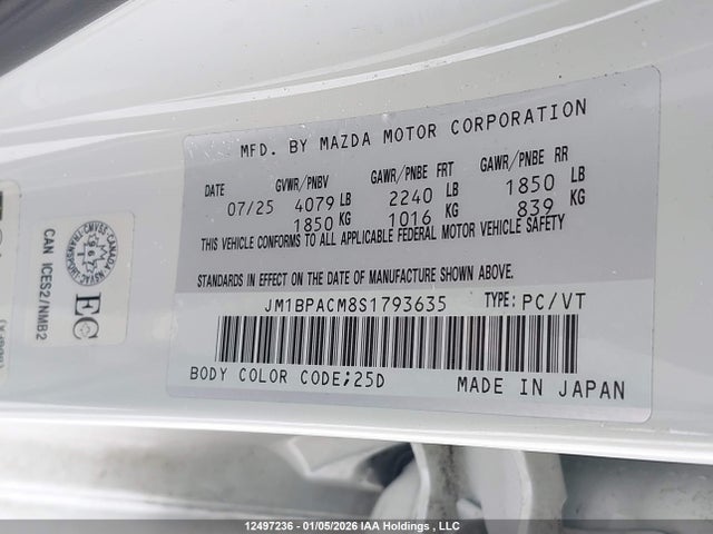 JM1BPACM8S1793635 Mazda 3 Preferred