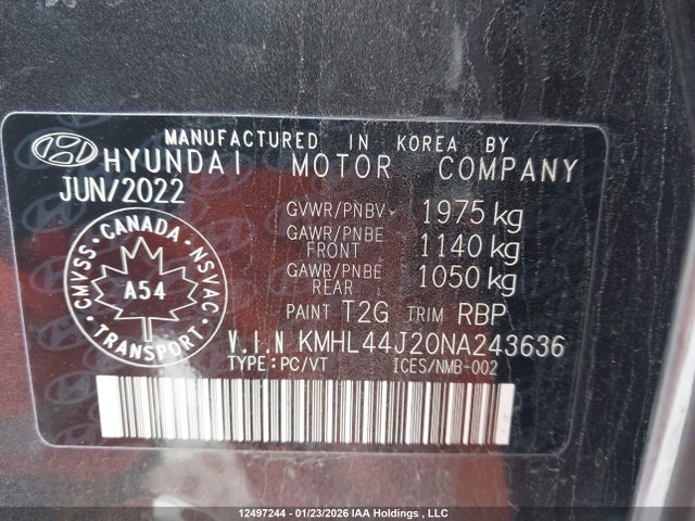 KMHL44J20NA243636 Hyundai Sonata Sport 1.6t 4dr