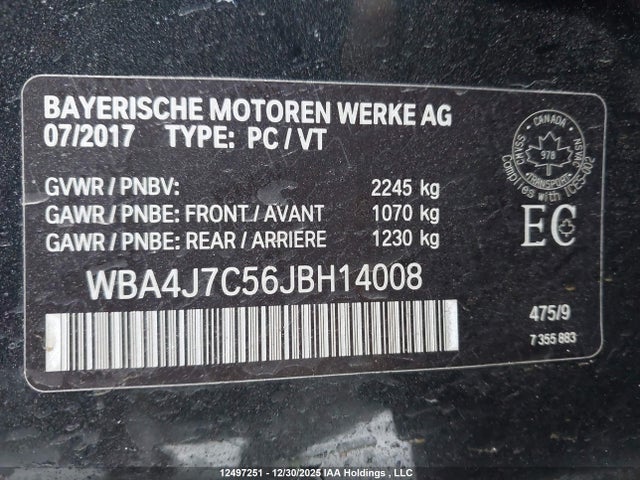 WBA4J7C56JBH14008 BMW 440xi Gran Coupe