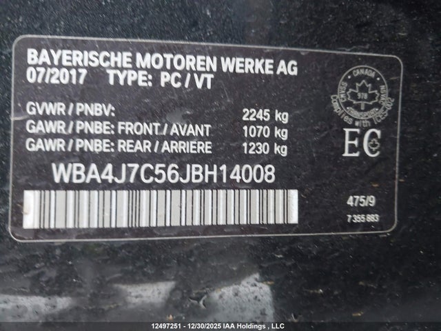 WBA4J7C56JBH14008 BMW 440xi Gran Coupe