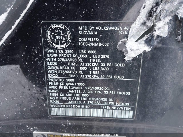 WVGDP9BP6ED015187 Volkswagen Touareg Tdi