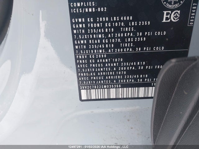 3VV2C7B22SM035356 Volkswagen Taos Se Black