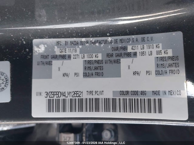 3MZBPBDM4LM126521 Mazda MAZDA3