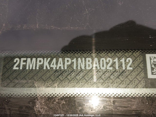 12497321 :رقم المزاد ، 2FMPK4AP1NBA02112 vin ، 2022 Ford Edge St مزاد بيع
