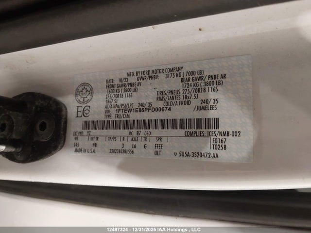1FTEW1E86PFD00674 Ford F-150 Tremor
