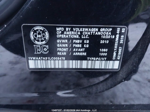 1VWAA7A31LC003475 Volkswagen Passat Comfortline