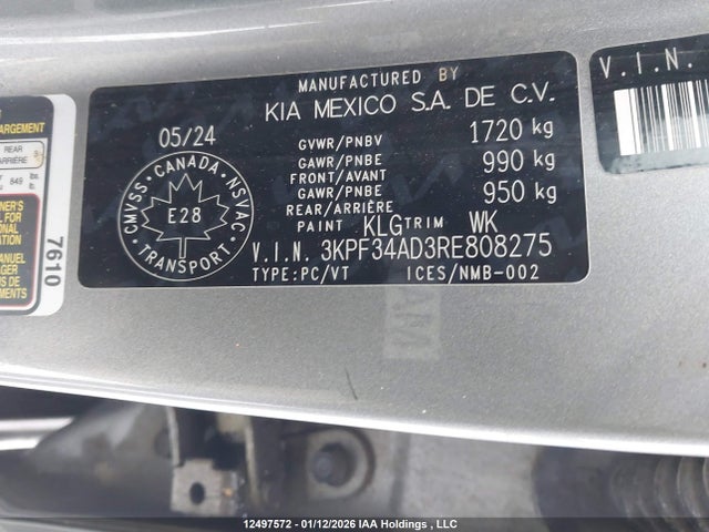 3KPF34AD3RE808275 KIA Forte Ex/ex Premium/ex+