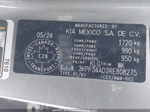 3KPF34AD3RE808275 KIA Forte Ex/ex Premium/ex+