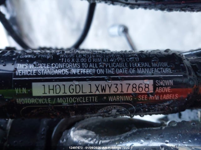 12497673 :رقم المزاد ، 1HD1GDL1XWY317868 vin ، 1998 Harley-davidson Fxdl مزاد بيع