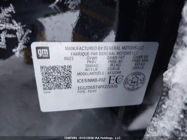 Продажа на аукционе авто 2023 Chevrolet Malibu, vin: 1G1ZD5ST4PF221570, номер лота: 12497693