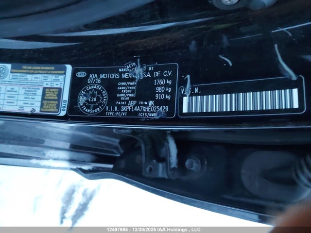 3KPFL4A7XHE025429 KIA Forte Lx/s