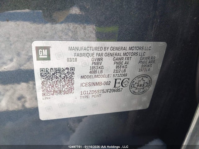 1G1ZD5ST5JF206857 Chevrolet MALIBU LT