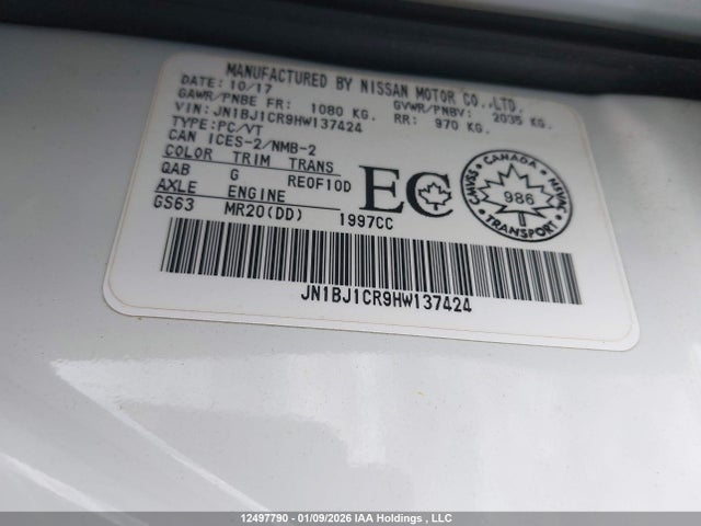 JN1BJ1CR9HW137424 Nissan QASHQAI