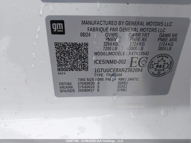 1GTUUCE8XRZ392094 GMC Sierra K1500 Elevation