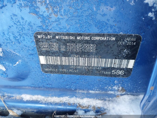 JA32W8FVXFU602543 Mitsubishi LANCER EVOLUTION
