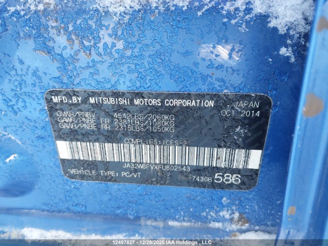 JA32W8FVXFU602543 Mitsubishi LANCER EVOLUTION