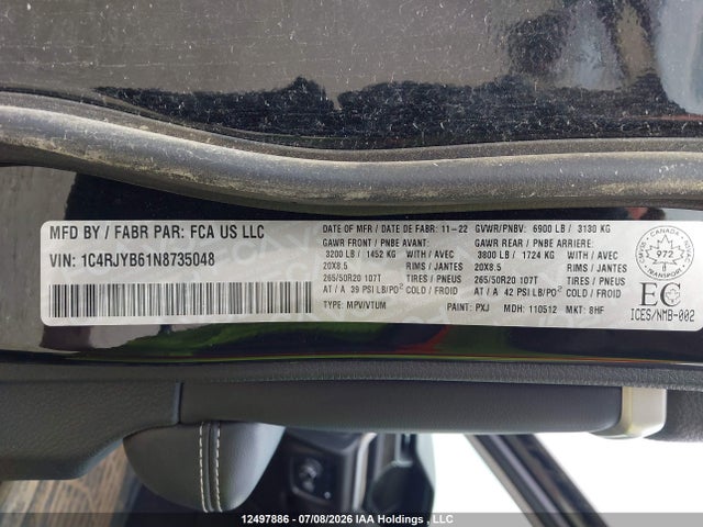 1C4RJYB61N8735048 Jeep Grand Cherokee 4xe Limited