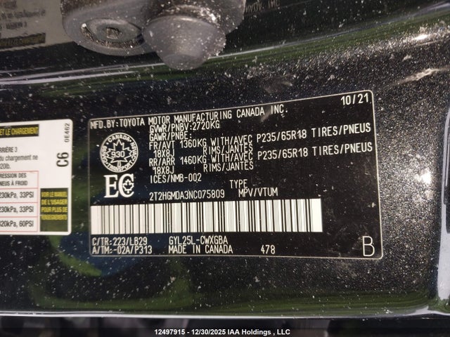 2T2HGMDA3NC075809 Lexus 2gr-fxs, 6jm+2fm