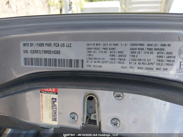 RAM 1500 Classic Slt 2021 1C6RR7LT9MS514393 Image 9