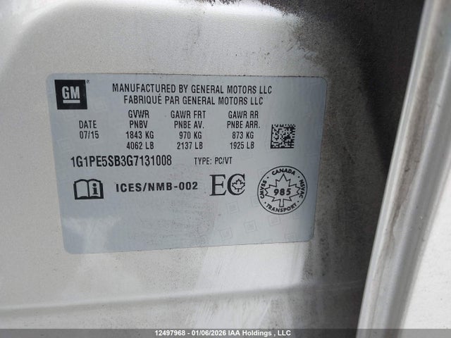 1G1PE5SB3G7131008 Chevrolet Cruze Limited Lt