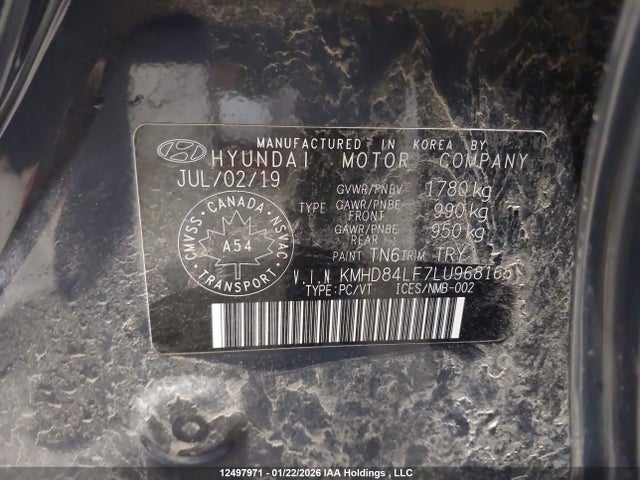 Продаж на аукціоні авто 2020 Hyundai Elantra Preferred Auto Ivt, vin: KMHD84LF7LU968168, номер лоту: 12497971