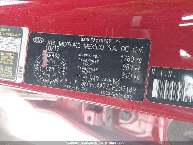3KPFL4A77JE207143 KIA Forte Lx/lx+