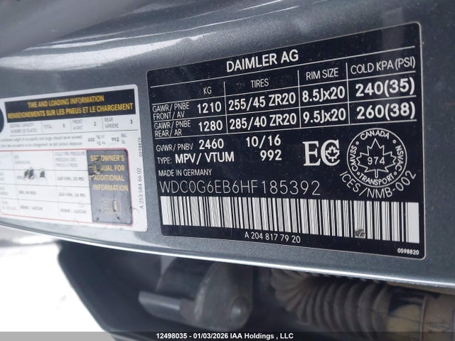 WDC0G6EB6HF185392 Mercedes-Benz Amg Gla 43 4matic