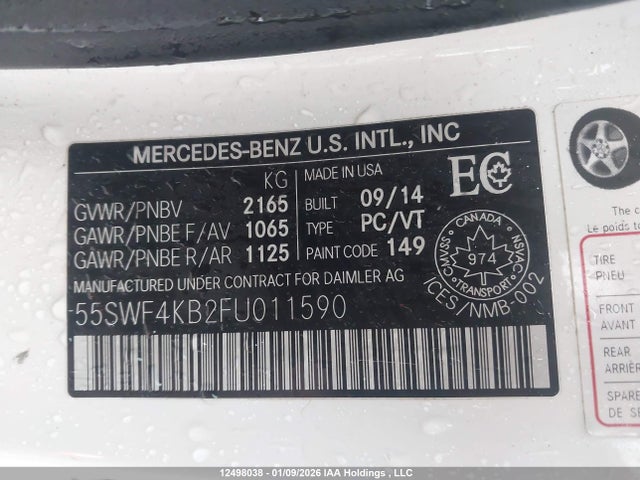 55SWF4KB2FU011590 Mercedes-Benz C 300 4matic