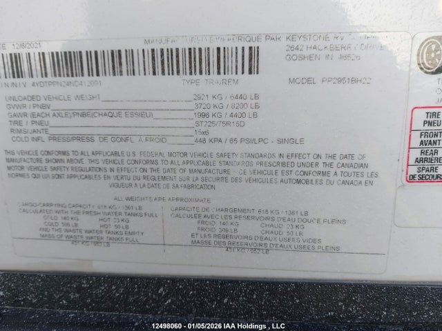 Keystone Passport 2022 4YDTPPN24ND412091 Image 9