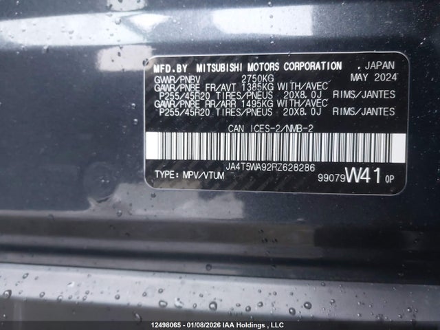 JA4T5WA92RZ628286 Mitsubishi Outlander Sel