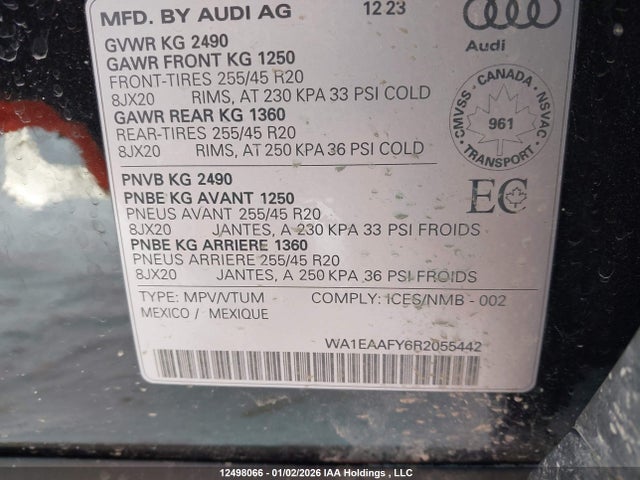 WA1EAAFY6R2055442 Audi Q5