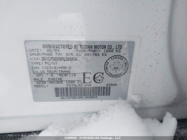 Aukcja sprzedaży 2024 Nissan Kicks S, vin: 3N1CP5BV9RL569804, numer aukcji: 12498082